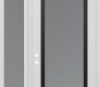 Modern Steel Front Door Diamond C1 50" x 96" white/white frosted Glass Panel black RHI with Sidelite and Transom frosted Glass