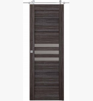 Dome Vetro Gray Oak Barn doors