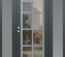 Modern Steel Front Door Diamond C16 68" x 80" anthracite/anthracite clear Glass Panel stainless steel RHI with 2 Sidelites frosted Glass