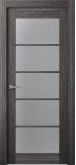 Palladio 5 Lite Vetro Gray Oak Single Doors