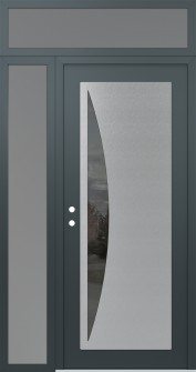 Diamond C13 52" x 96" anthracite/anthracite mirrored Glass Panel stainless steel RHI with Sidelite and Transom frosted Glass