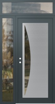 Diamond C13 48" x 96" anthracite/anthracite clear Glass Panel stainless steel RHI with Sidelite and Transom clear Glass