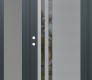 Modern Steel Front Door Diamond C6 52" x 80" anthracite/anthracite clear Glass Panel stainless steel RHI with Sidelite frosted Glass