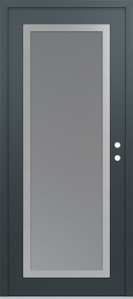 Diamond C1 36" x 80" anthracite/anthracite frosted Glass Panel stainless steel LHI