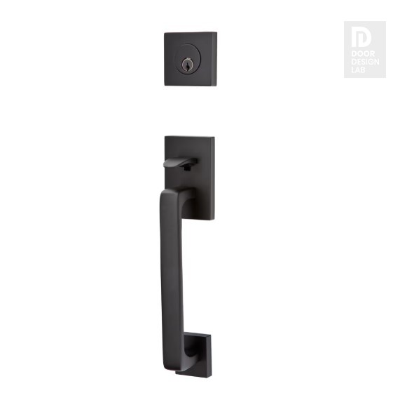 EMTEK BADEN SINGLE CYLINDER KEYD 4820 FLAT BLACK US19 for Steel Front Doors