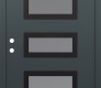 Modern Steel Front Door Diamond D1 36" x 80" anthracite/anthracite frosted Glass Panel black RHI