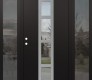 DIAMOND A10 60" X 80" BLACK/BLACK CLEAR GLASS PANEL STAINLESS STEEL LHI WITH 2 SIDELITES MIRRORED GLASS