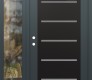 Modern Steel Front Door Diamond C11 52" x 80" anthracite/anthracite frosted Glass Panel black RHI with Sidelite clear Glass