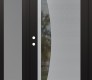 Modern Steel Front Door Diamond C13 48" x 80" black/black clear Glass Panel stainless steel RHI with Sidelite frosted Glass