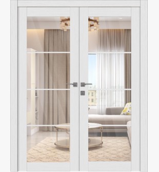 Palladio 4 Lite Clear Vetro Bianco Noble Double doors
