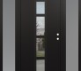 DIAMOND A10 64" X 80" BLACK/BLACK CLEAR GLASS PANEL BLACK RHI WITH 2 SIDELITES FROSTED GLASS