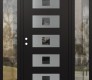 Diamond D8 60" x 80" black/black mirrored Glass Panel stainless steel RHI with 2 Sidelites clear Glass