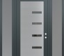 Modern Steel Front Door Diamond C8 64" x 96" anthracite/anthracite mirrored Glass Panel stainless steel LHI with 2 Sidelites and Transom frosted Glass