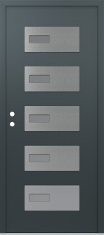 Diamond D7 36" x 80" anthracite/anthracite frosted Glass Panel stainless steel RHI