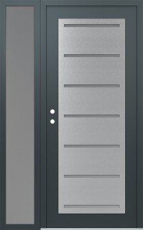 Diamond C11 52" x 80" anthracite/anthracite frosted Glass Panel stainless steel RHI with Sidelite frosted Glass