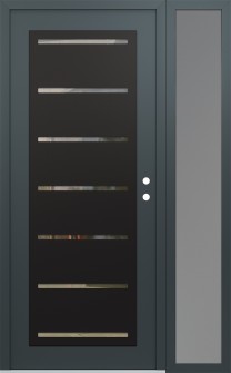 Diamond C11 52" x 80" anthracite/anthracite clear Glass Panel black LHI with Sidelite frosted Glass