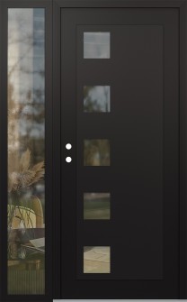 Diamond C5 52" x 80" black/black clear Glass Panel black RHI with Sidelite clear Glass