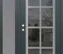 Modern Steel Front Door Diamond C16 50" x 80" anthracite/anthracite mirrored Glass Panel stainless steel RHI with Sidelite frosted Glass