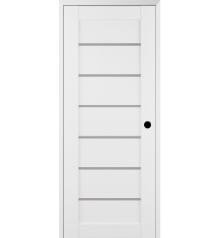 RTA LEFT HAND PREHUNG CONCEALED DOOR SLAB ALBA BIANCO NOBLE 18" X 80" X 1 9/16"