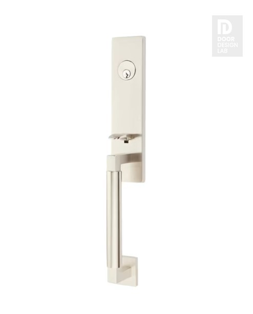 EMTEK HERCULES SMOOTH MONOLITHIC DOUBLE CYLINDER KEYD 4225 SATIN NICKEL US15 for Steel Front Doors