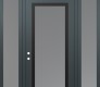 Modern Steel Front Door Diamond C1 68" x 96" anthracite/anthracite frosted Glass Panel black RHI with 2 Sidelites and Transom frosted Glass