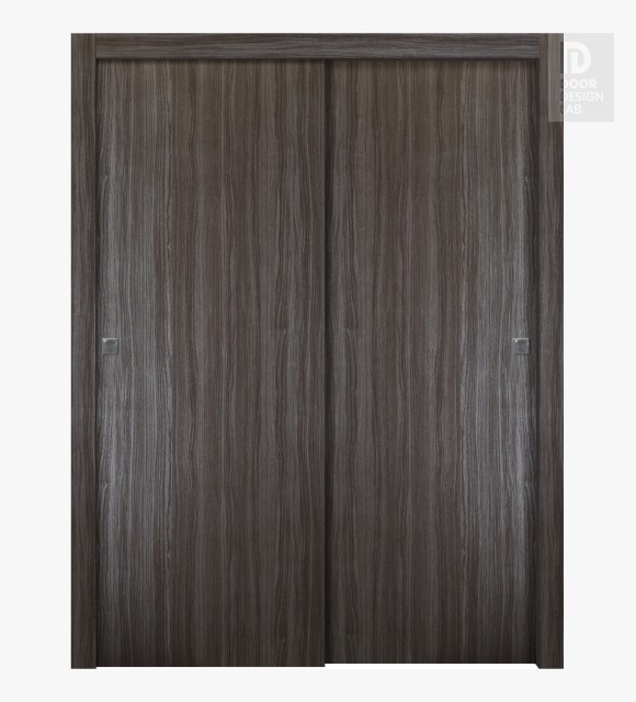 Palladio Gray Oak Modern Interior Bypass Doors by Belldinni