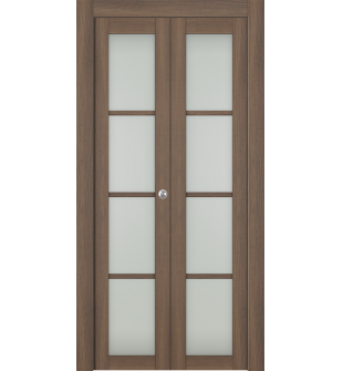Avon 4 Lite Vetro Pecan Nutwood Bi-folding doors