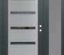 Modern Steel Front Door Diamond C7 48" x 80" anthracite/anthracite mirrored Glass Panel stainless steel LHI with Sidelite frosted Glass