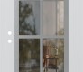 Modern Steel Front Door Diamond C16 36" x 80" white/white clear Glass Panel stainless steel RHI