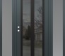 Modern Steel Front Door Diamond C14 68" x 80" anthracite/anthracite mirrored Glass Panel black RHI with 2 Sidelites frosted Glass