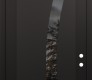 Modern Steel Front Door Diamond C4 36" x 96" black/black mirrored Glass Panel black LHI with Transom clear Glass