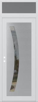 Diamond C4 36" x 96" white/white clear Glass Panel stainless steel RHI with Transom frosted Glass