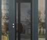 Modern Steel Front Door Diamond C15 64" x 96" anthracite/anthracite mirrored Glass Panel black RHI with 2 Sidelites and Transom clear Glass