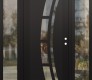 Modern Steel Front Door Diamond C12 68" x 80" black/black clear Glass Panel black LHI with 2 Sidelites clear Glass