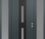 DIAMOND A6 68" X 96" ANTHRACITE/ANTHRACITE FROSTED GLASS PANEL BLACK RHI WITH 2 SIDELITES AND TRANSOM FROSTED GLASS