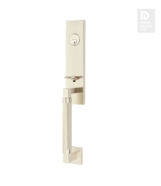 EMTEK HERCULES KNURLED MONOLITHIC DOUBLE CYLINDER KEYD 4228 SATIN NICKEL US15 for Steel Front Doors