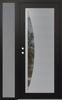 Diamond C13 52" x 80" black/black clear Glass Panel stainless steel RHI with Sidelite frosted Glass