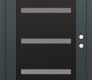 Modern Steel Front Door Diamond C7 36" x 80" anthracite/anthracite frosted Glass Panel black LHI