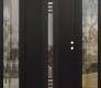 Modern Steel Front Door DIAMOND A5 68" X 80" BLACK/BLACK CLEAR GLASS PANEL BLACK LHI WITH 2 SIDELITES CLEAR GLASS