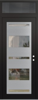 Diamond C10 36" x 96" black/black clear Glass Panel stainless steel LHI with Transom mirrored Glass