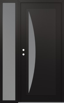 Diamond C13 48" x 80" black/white frosted Glass Panel black RHI with Sidelite frosted Glass