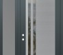 Modern Steel Front Door Diamond C6 48" x 96" anthracite/anthracite clear Glass Panel stainless steel RHI with Sidelite and Transom frosted Glass