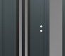 Modern Steel Front Door DIAMOND A8 50" X 80" ANTHRACITE/ANTHRACITE FROSTED GLASS PANEL BLACK LHI WITH SIDELITE FROSTED GLASS