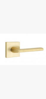 EMTEK HELIOS LEVER WITH SQUARE ROSETTE PRIVACY LH SATIN BRASS (US4) 5210