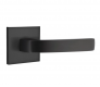 Modern Steel Front Door EMTEK BRESLIN LEVER WITH SQUARE ROSETTE PRIVACY RH FLAT BLACK (US19) 5210