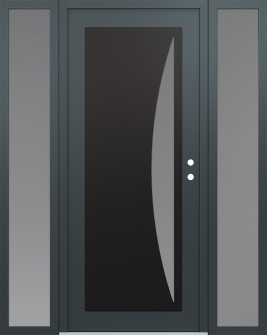 Diamond C13 68" x 80" anthracite/anthracite frosted Glass Panel black LHI with 2 Sidelites frosted Glass