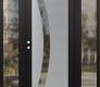 Modern Steel Front Door Diamond C4 68" x 80" black/black clear Glass Panel stainless steel RHI with 2 Sidelites clear Glass