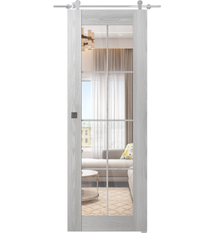 Avon 8 Lite Clear Vetro Ribeira Ash Barn doors