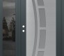 Modern Steel Front Door Diamond C12 48" x 80" anthracite/anthracite frosted Glass Panel stainless steel RHI with Sidelite mirrored Glass