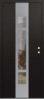 DIAMOND A9 36" X 80" BLACK/BLACK CLEAR GLASS PANEL STAINLESS STEEL LHI